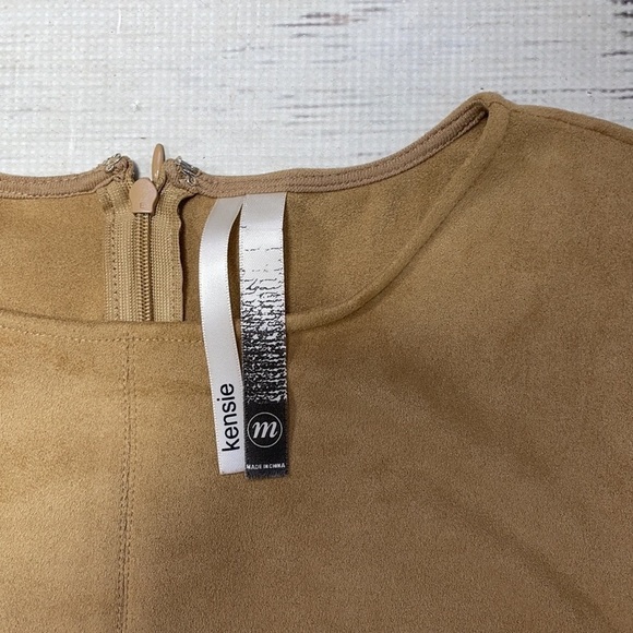 Kensie Dress Microsuede Sheath Tan Khaki Medium - Picture 10 of 15